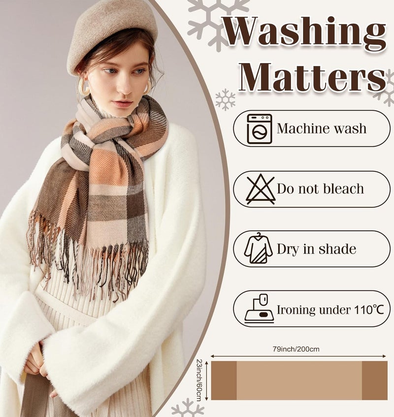 YSense Winter Scarf for Women, Fashion Long Plaid Scarves Warm Big Tartan Blanket Wrap Shawl Ladies Gifts - Image 4
